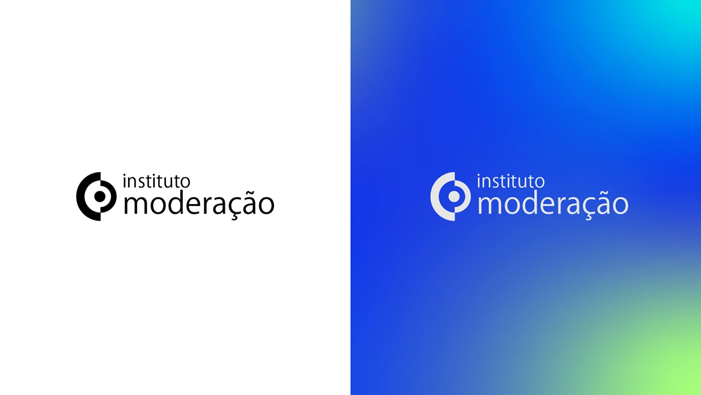 Logotipo do Instituto Moderação em versão positiva e sobre gradiente